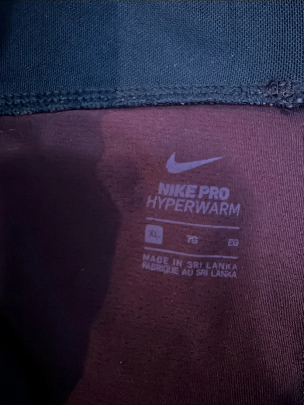 Nike Pro Hyperwarm Textured Knit Leggings Plum / Black XL⁠